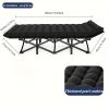 Black Heavy Duty Foldable Camp Cot With Storage Bag - Portable For Travel, Home Office & RV Trips